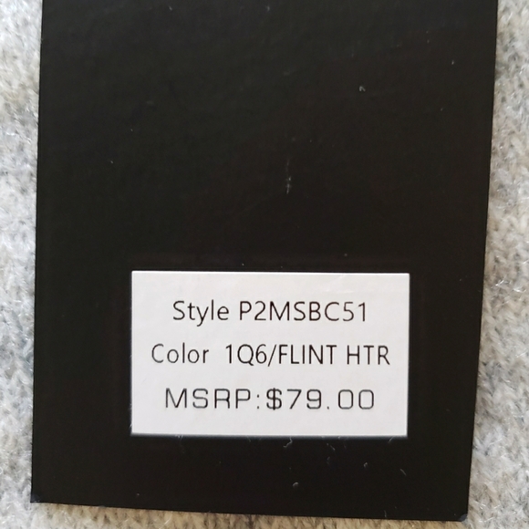 DKNY Long Sleeve Puff Shoulder Heather Gray Sweater--L - Picture 13 of 15